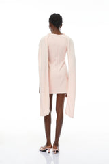 Piroska Pink Sleeveless Pearl Trim Mini Dress