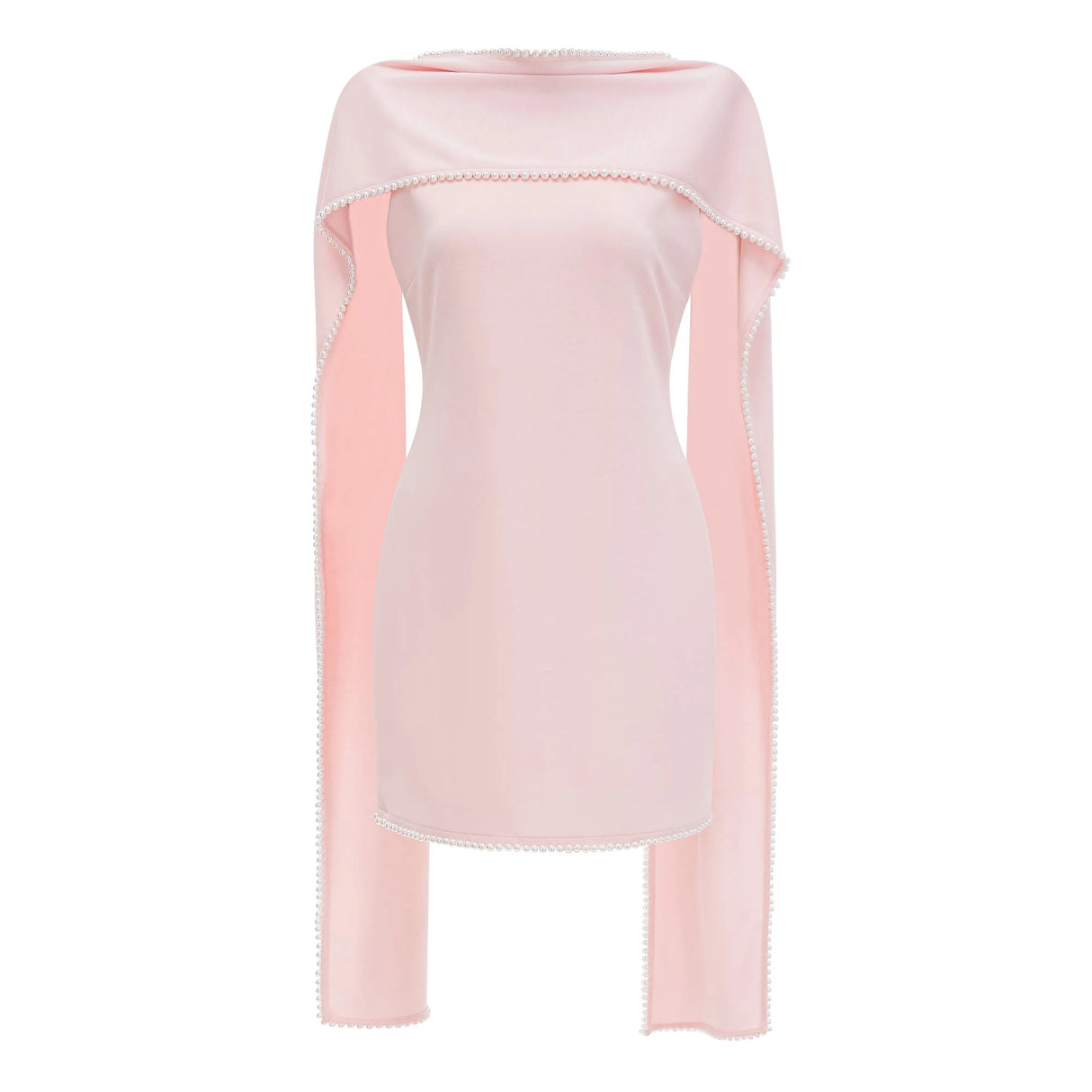 Piroska Pink Sleeveless Pearl Trim Mini Dress