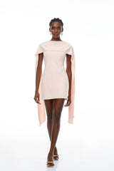 Piroska Pink Sleeveless Pearl Trim Mini Dress