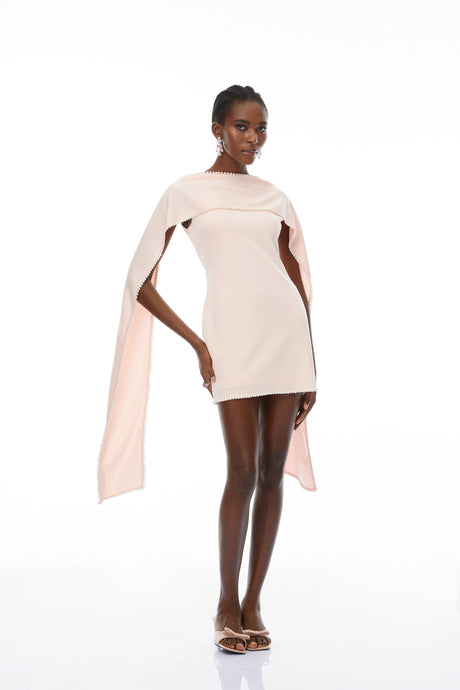 Mirella Mini Dress Pink Sleeveless Pearl Trim