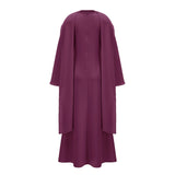 Piroska Purple Pearl Trim Shawl Detail Maxi Dress