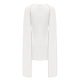 Piroska White Sleeveless Pearl Trim Mini Dress