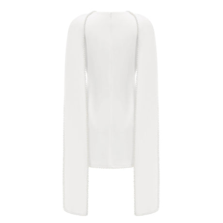 Clarissa Mini Dress White Sleeveless Pearl Trim