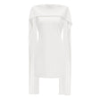 Piroska White Sleeveless Pearl Trim Mini Dress