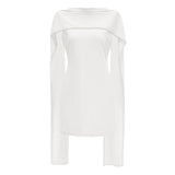 Piroska White Sleeveless Pearl Trim Mini Dress