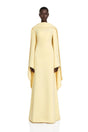 Piroska Yellow Pearl Trim Shawl Detail Maxi Dress