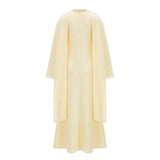 Piroska Yellow Pearl Trim Shawl Detail Maxi Dress