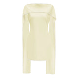 Piroska Yellow Sleeveless Pearl Trim Mini Dress