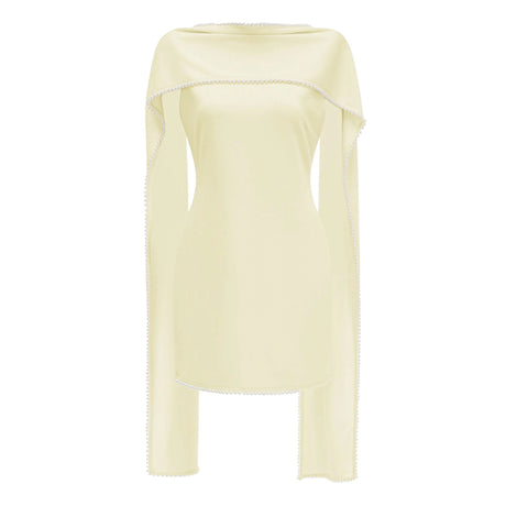 Hazel Mini Dress Yellow Sleeveless Pearl Trim
