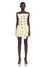 Polliana White Double Breasted Organza Mini Dress