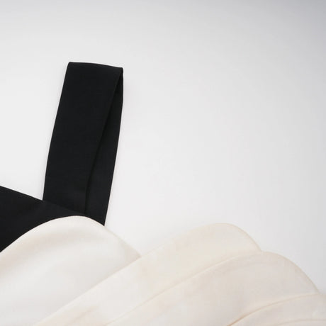 Arianna Maxi Dress Black One Shoulder Color Block