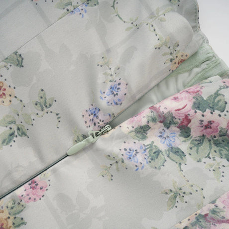 Prunelle sagegreen floralprint shirred midi dress