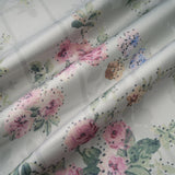 Prunelle sagegreen floralprint shirred midi dress
