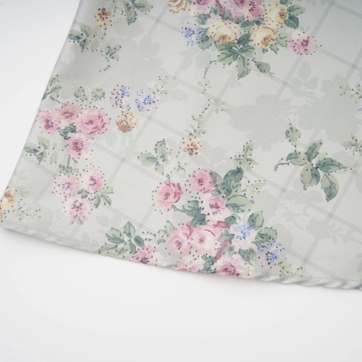 Prunelle sagegreen floralprint shirred midi dress