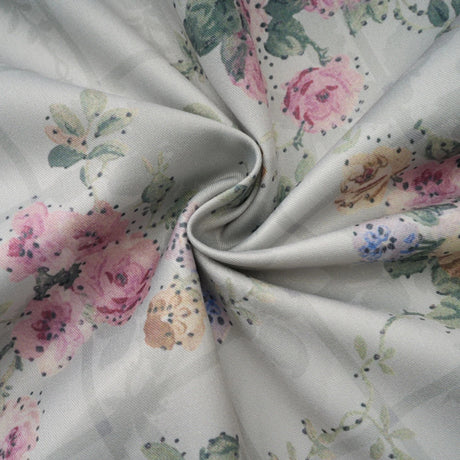 Prunelle sagegreen floralprint shirred midi dress