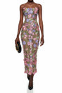Qudsia Nude Floral Embroidered Maxi Dress