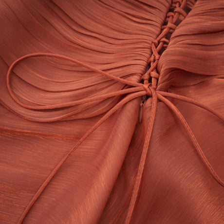 Sandra Maxi Dress Pink Asymmetrical Ruched