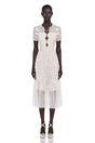 Quetz White Midi Dress with 3D Petals