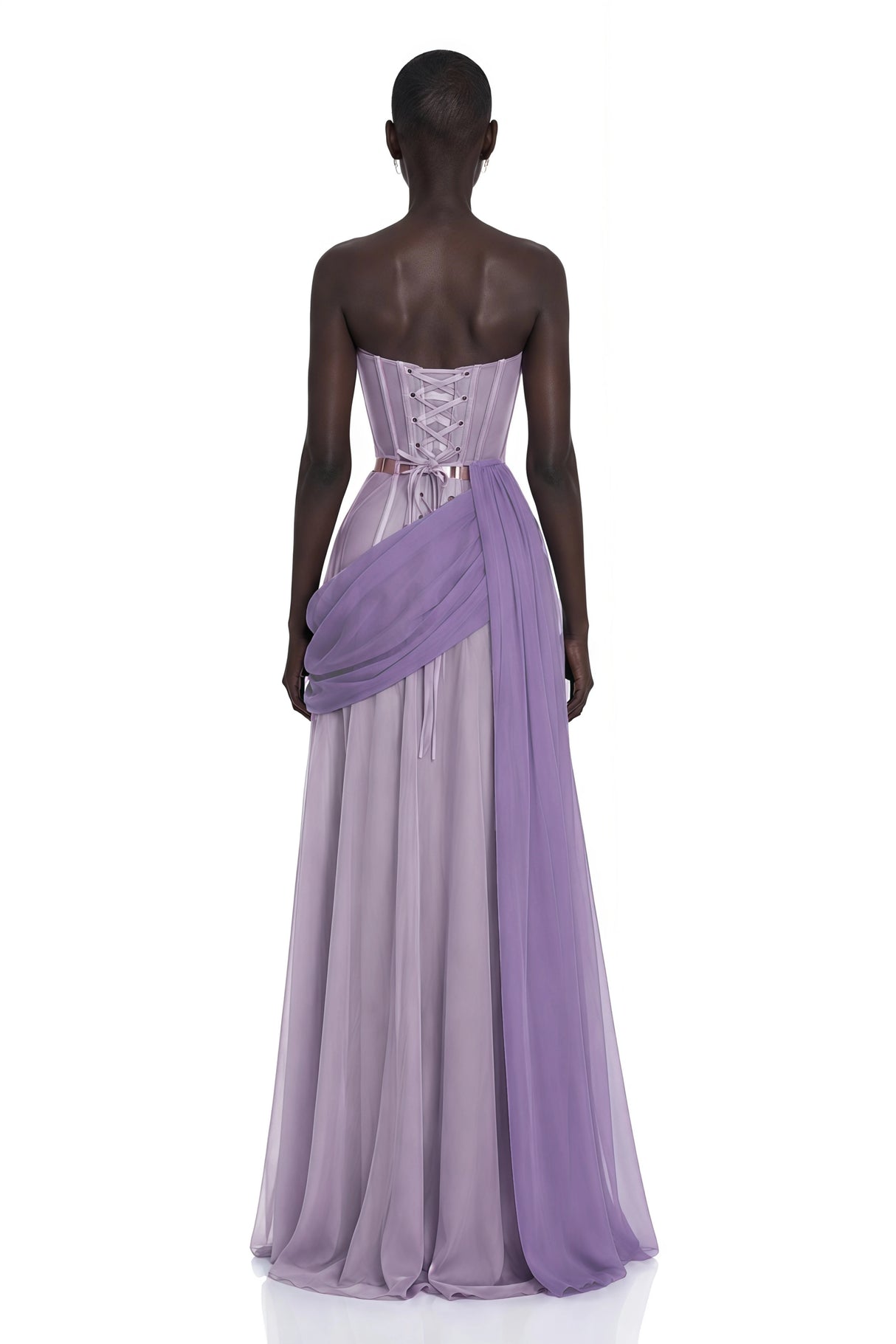 Quin Purple Off Shoulder Ruched Maxi Dress
