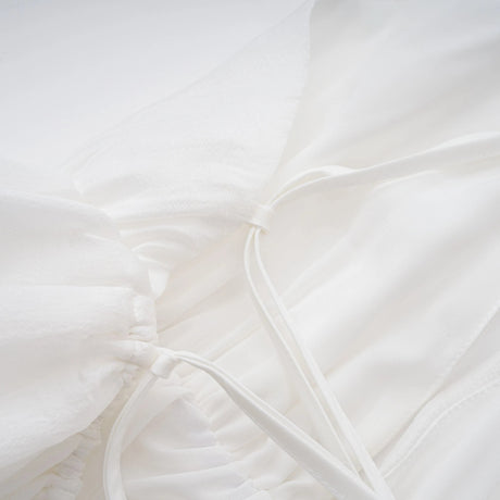 Rita mini dress white shirred flounced
