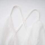 Quincie white shirred flounced mini dress