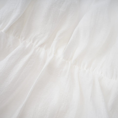 Rita mini dress white shirred flounced