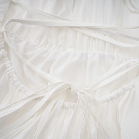 Rita mini dress white shirred flounced