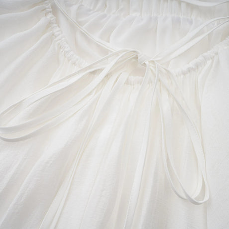 Rita mini dress white shirred flounced