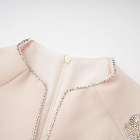 Camilla Midi Dress Neutral Floral Crystal