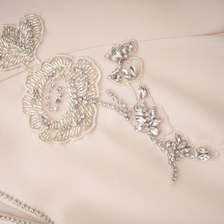 Camilla Midi Dress Neutral Floral Crystal