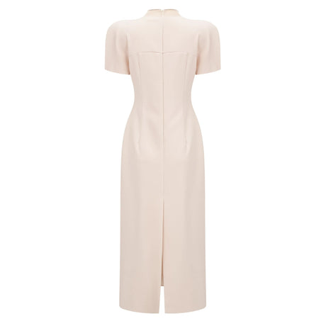 Camilla Midi Dress Neutral Floral Crystal