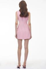 Quintília Pink Floral Embellished Mini Dress