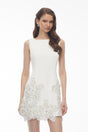 Quintília White Floral Embellished Mini Dress