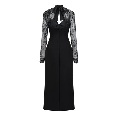 Lidia Maxi Dress Black Lace Panel