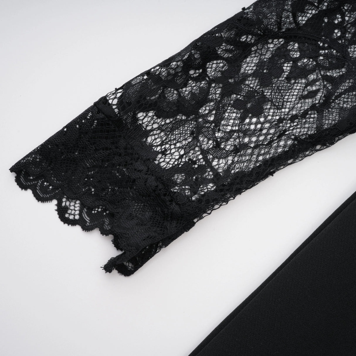 Quitterie Black Lace Panel Maxi Dress