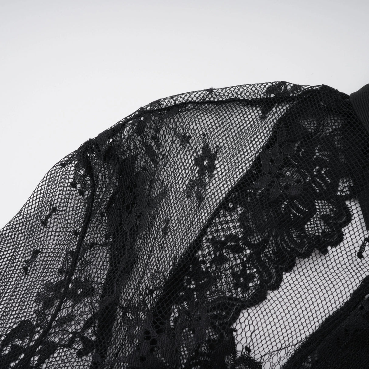 Quitterie Black Lace Panel Maxi Dress