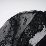 Quitterie Black Lace Panel Maxi Dress