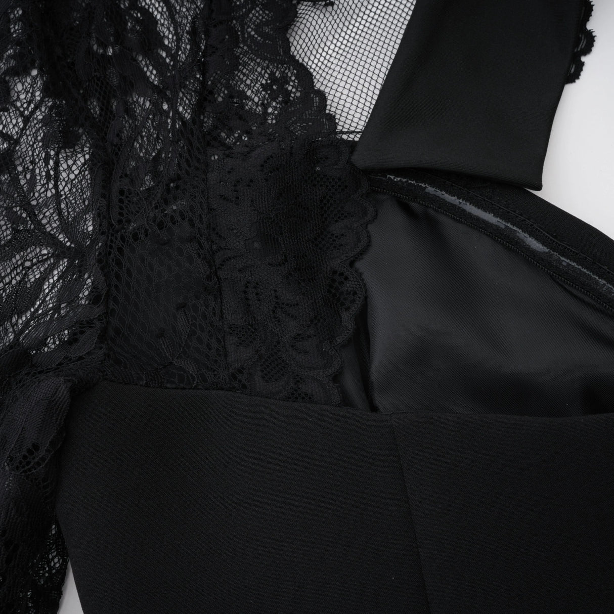 Quitterie Black Lace Panel Maxi Dress