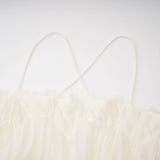 Rachel Beige Tiered Mini Dress with Lace Trim