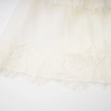 Rachel Beige Tiered Mini Dress with Lace Trim