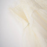 Rachel Beige Tiered Mini Dress with Lace Trim