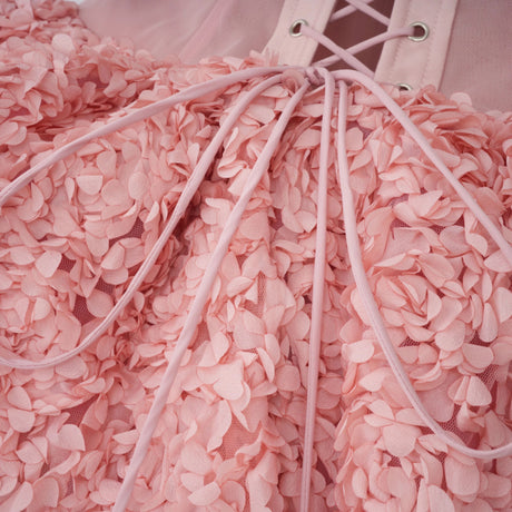 Rosangela Mini Dress Pink 3D Petal Tulle