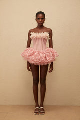 Rachel Pink 3D Petal Tulle Mini Dress