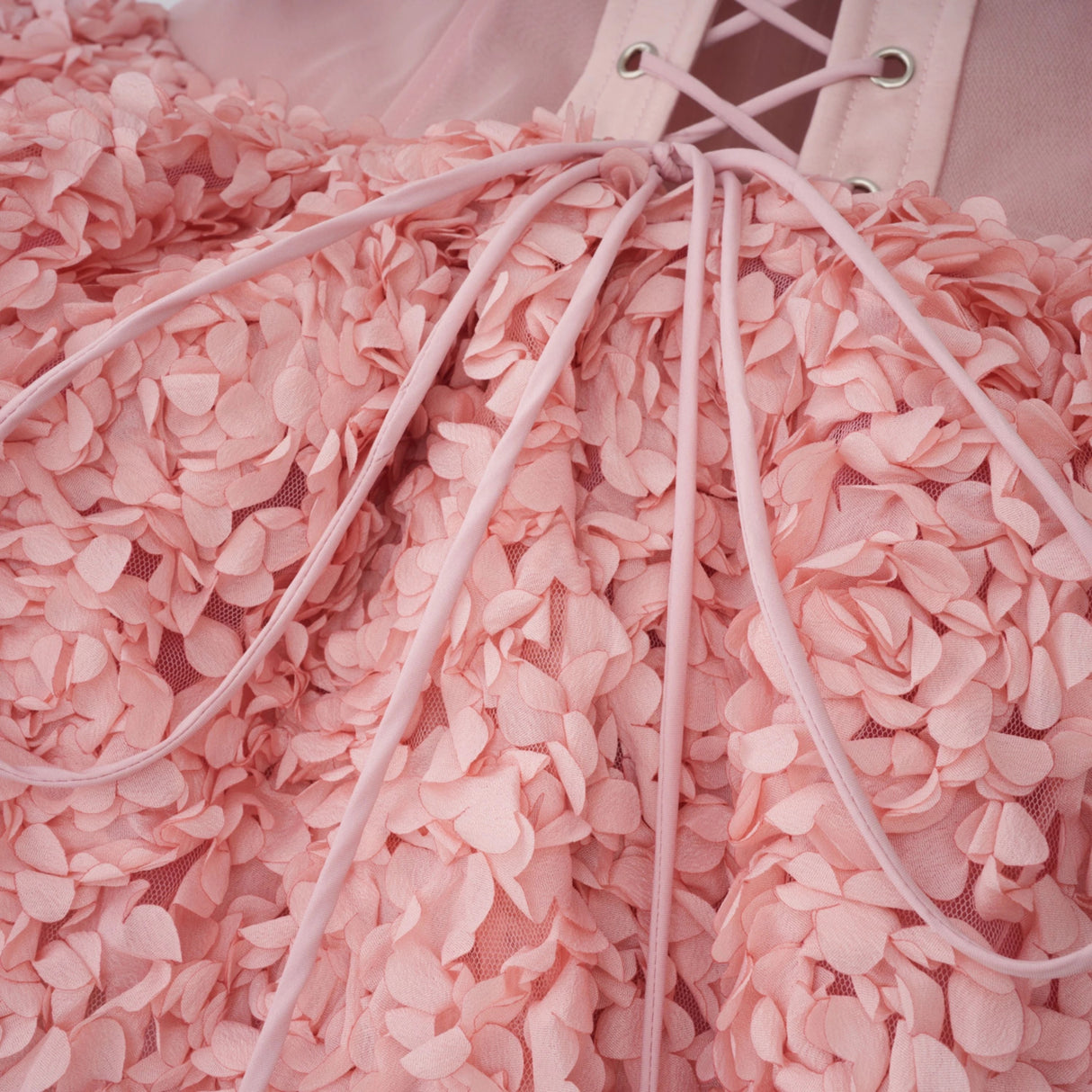 Rachel Pink 3D Petal Tulle Mini Dress