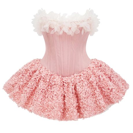 Rosangela Mini Dress Pink 3D Petal Tulle