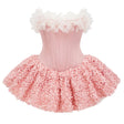 Rachel Pink 3D Petal Tulle Mini Dress