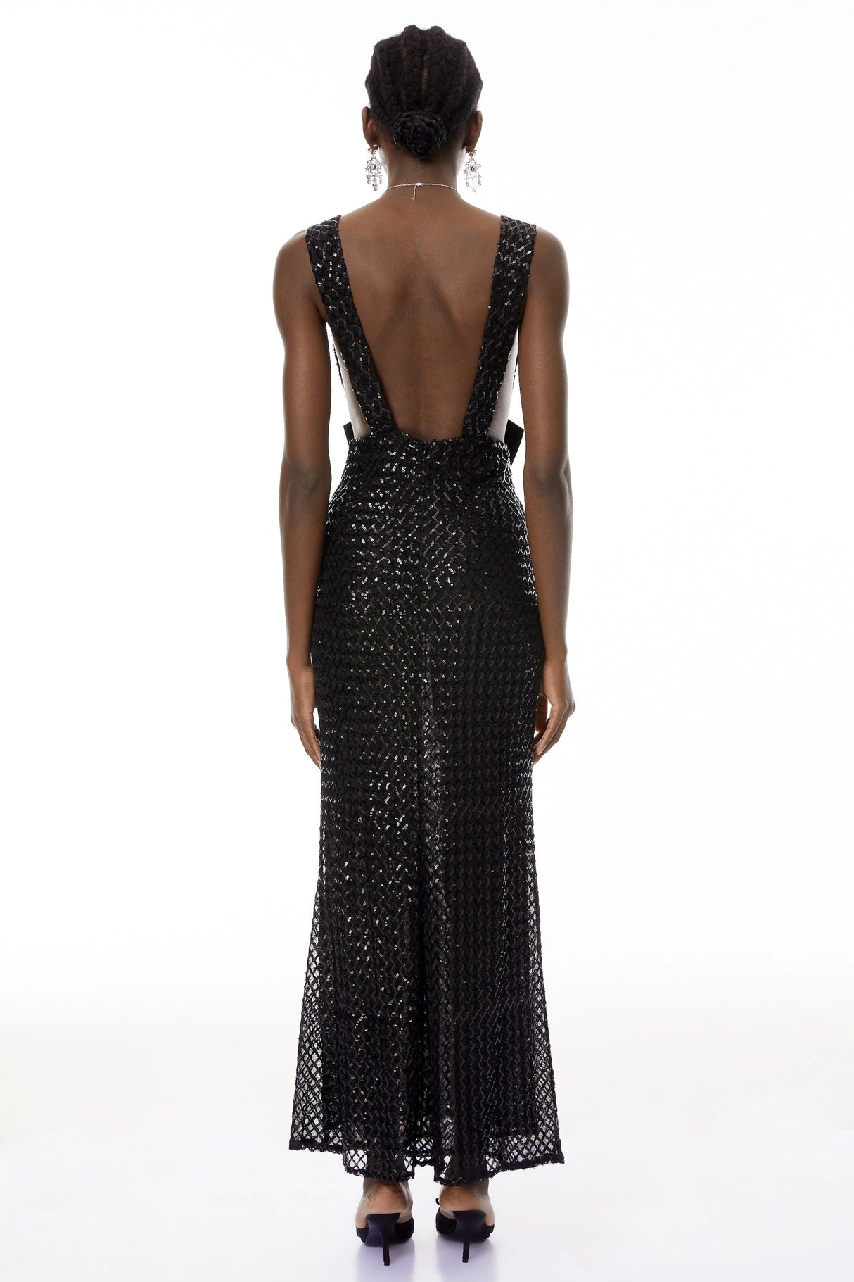 Raelynn Black Deep VNeck Bodycon Maxi Dress