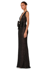 Raelynn Black Deep VNeck Bodycon Maxi Dress