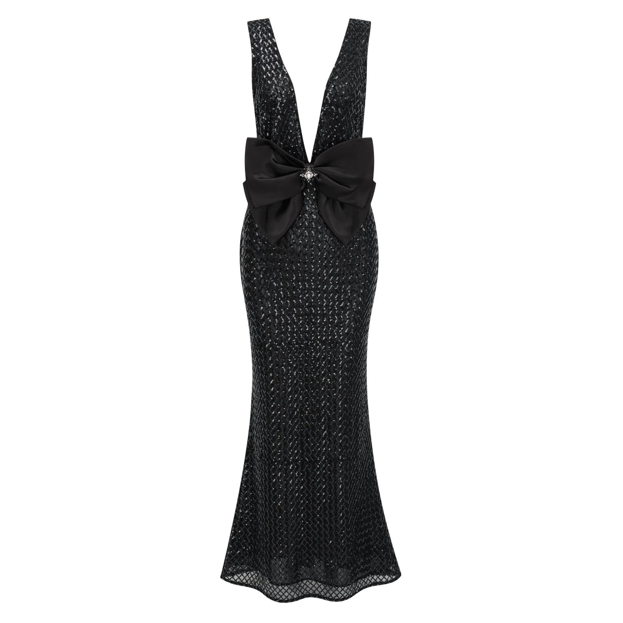 Raelynn Black Deep VNeck Bodycon Maxi Dress