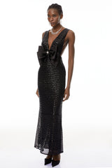 Raelynn Black Deep VNeck Bodycon Maxi Dress